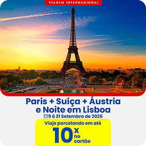 Paris + Suíça e Áustria e Noite em Lisboa - 9 à 21 de Set. de 2026
