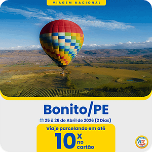 Bonito/PE - 25 e 26/04 (2 Dias)
